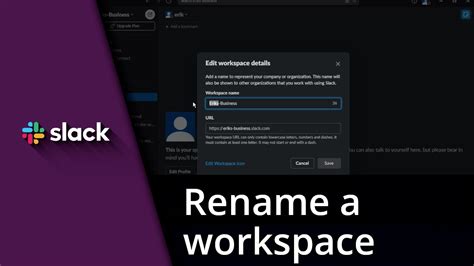 can i rename a slack workspace